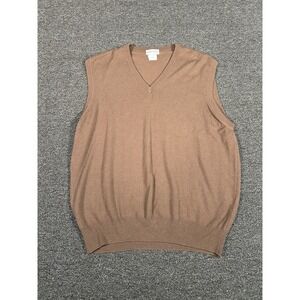 Vintage Bullock & Jones Cashmere Sweater‎ Vest Men's Large Brown V-Neck Preppy